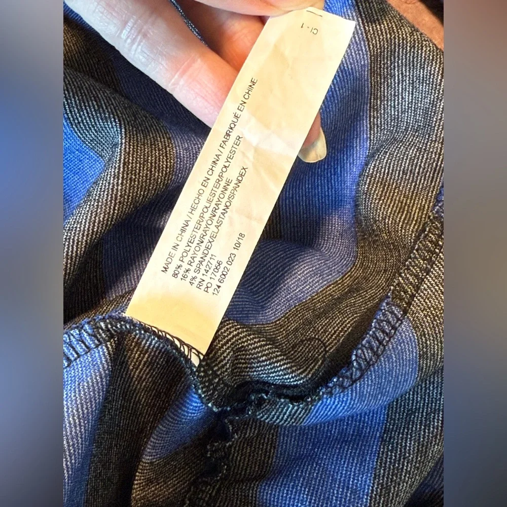 Eloquii Blue and Black Striped Long Sleeve Dress - Picture 15 of 15